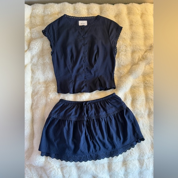 Reformation Valetta Two Piece In Navy, brand new, never worn, no flaws. - Picture 7 of 16